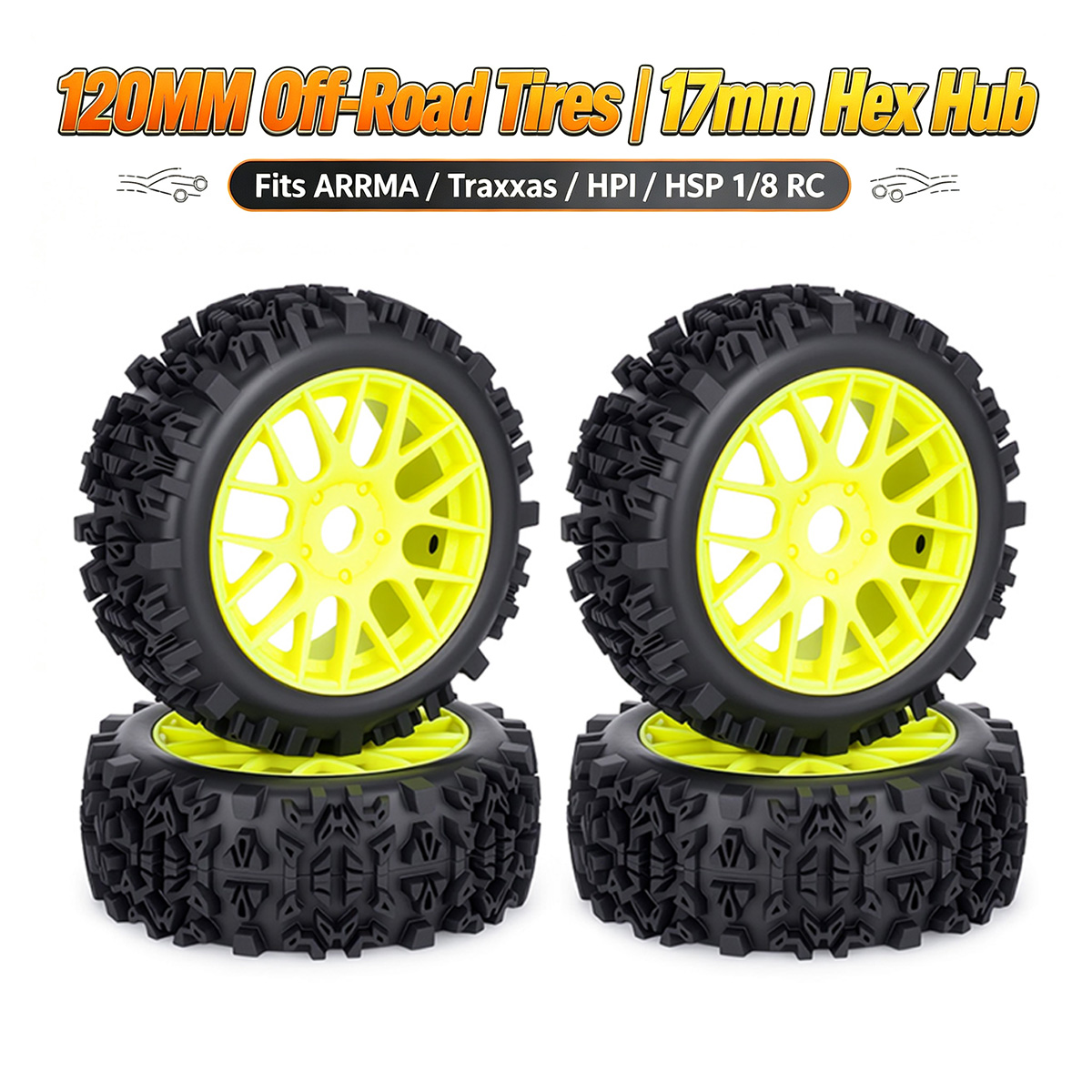 Yunshen Rc Hobby - 120MM Off-Road RC Tires 17mm Hex