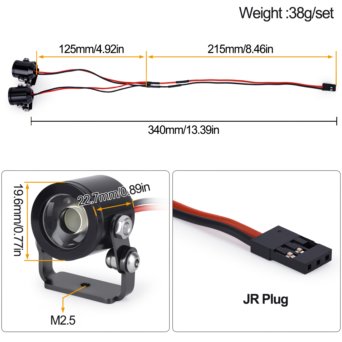 RC Car LED Light Headlight Spo - đánh giá và giá Yunshen Rc Hobby